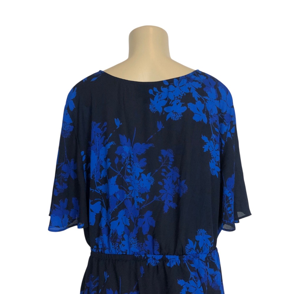 Worthington Floral Print Surplice Kimono Top Blouse Size 2X Faux Wrap V-Neck - Picture 6 of 9